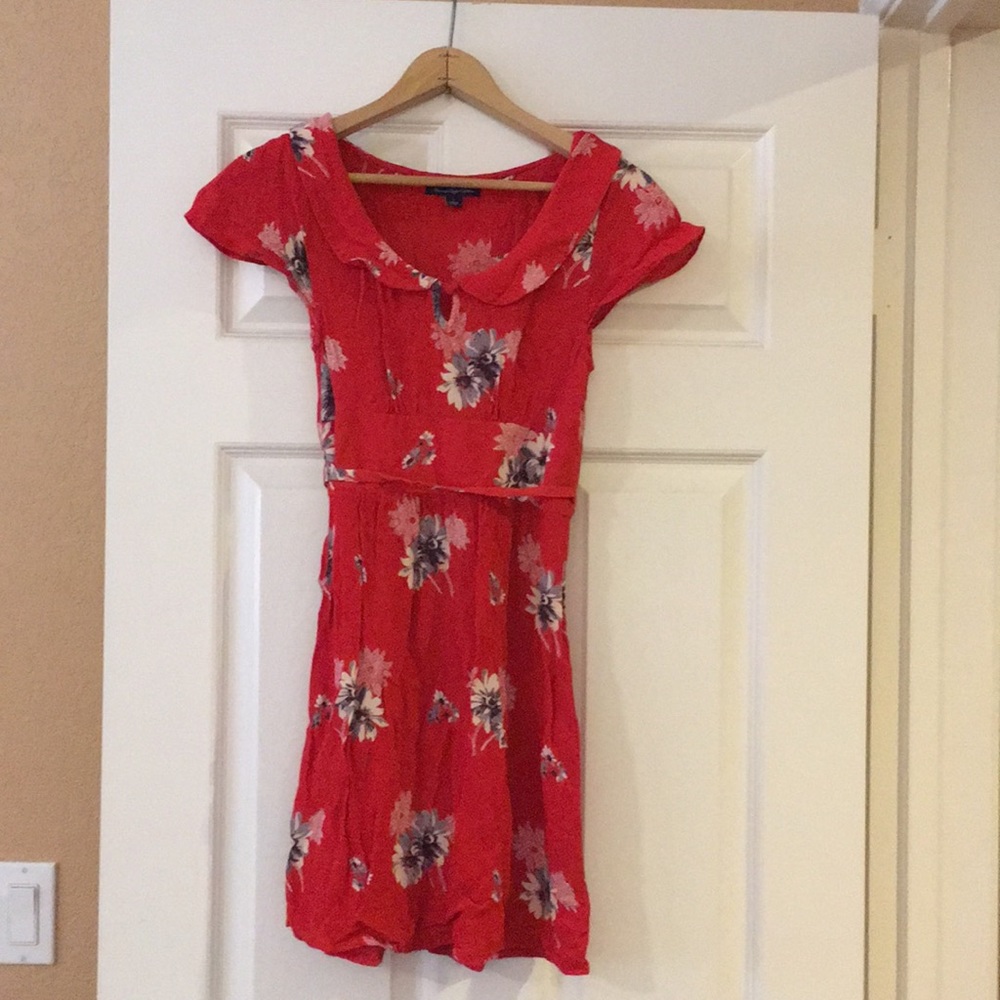 American Eagle Outfitters Red Floral Dress